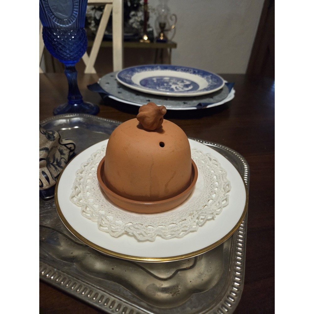 Himark Terracotta Pottery Garlic Oven Roaster Keeper Holder Made In Portugal